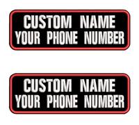Misscase 2pezzi Toppe tattiche personalizzate, Personalizzato ricamo Patch nome, Motorcycle name patch for uniform jackets and vests, Dog Harness, Backpacks-patch (No-Logo-BK)