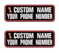 Misscase 2pezzi Toppe tattiche personalizzate, Personalizzato ricamo Patch nome, Motorcycle name patch for uniform jackets and vests, Dog Harness, Backpacks-patch (Bone)