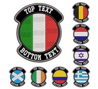 Misscase Patch con nome bandiera personalizzata, etichetta con toppa con testo con ricamo tattico militare per zaino per abbigliamento all'aperto (Grey Edge)