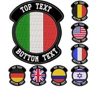 Misscase Patch con nome bandiera personalizzata, etichetta con toppa con testo con ricamo tattico militare per zaino per abbigliamento all'aperto (Black Edge)