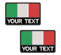 misscase Toppe tattiche personalizzate, 2 pezzi Etichetta numero militare personalizzata Toppa bandiera Italia per più borse di abbigliamento Gilet Giacche Camicie da lavoro (Military)