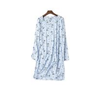 Misscoo Camicia da notte da donna in cotone a maniche lunghe con stampa Tee Sleep Dres Print Loungewear per signore donne ragazze, Grigio 3, XL