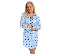Misscoo Camicia da Notte Donna Cotone Manica Lunga Camicia da Notte Invernale con Bottoni Flanella Elegante