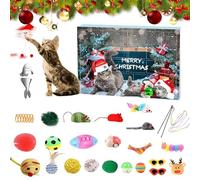 MissFox Calendario Avvento 2025 Gatti - 24 Sorprese con Giochi per Gatti, Bastoncini con Piume, Palline e Topini, Advent Calendar Riutilizzabile, Idee Regalo di Natale per Gatto e Amanti dei Gatt (F)