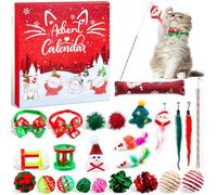 MissFox Calendario Avvento 2025 Gatti - 24 Sorprese con Giochi per Gatti, Bastoncini con Piume, Palline e Topini, Advent Calendar Riutilizzabile, Idee Regalo di Natale per Gatto e Amanti dei Gatt (B)