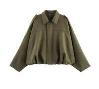 MissFox Giacca Moto Donna in Finta Pelle Scamosciata - Bomber Softshell con Colletto a Risvolto, Giacca Vintage Elegante Primaverile/Invernale, Moda Cappotto Caldo a Maniche Lunghe