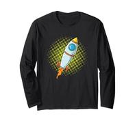Missile a Fumetti Moon Rocket Spaceship Maglia a Manica