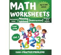 Missing Addend Subtraction Worksheet for Kids | Vol. 1 | 1-Digit Horizontal order Problems (0-9) | Ages 6+: Math Drills | Practice Subtraction with ... | Fun Math Worksheets for Kids | Speed Test