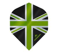 Mission Darts 5 x F3135 Alliance No2-150 Microns Premium Extra Forte UV Union Jack Dart Flights - Nero & Verde