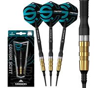 Mission Darts Connor Scutt D1593 - Set di freccette con punta morbida, 95% tungsteno, 20 g