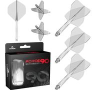 Mission Darts Force 90 | Sistema integrato di volo e steli per freccette sagomati con precisione, confezione da 3 voli e steli per freccette professionali altamente durevoli combinati | Standard No.2