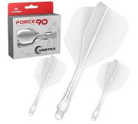 Mission Darts | Force 90 Vortex | Freccette e sistema integrato di precisione modellati | Diversi stili | diversi colori (standard n. 6 - corto, bianco solido)