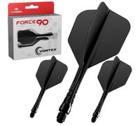 Mission Darts | Force 90 Vortex | Sistema Integrato di Precisione con Alette e Aste per Freccette Stampate | Stili Multipli | Colori Multipli. (Standard No6 - Medium, Nero Solido)