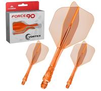 Mission Darts | Force 90 Vortex | Sistema Integrato di Precisione Stampato per Alette e Aste delle Freccette | Stili Multipli | Colori Multipli. (Standard No6 - Medio, Arancione Neon Trasparente)