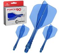 Mission Darts | Force 90 Vortex | Sistema integrato di volo e asta in precisione stampata | Disponibile in più stili | Disponibile in più colori. (Standard No6 - Tweenie, Blu Trasparente)