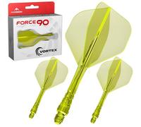 Mission Darts | Force 90 Vortex | Sistema integrato di volo e asta in precisione stampata | Stili multipli | Colori multipli. (Standard No2 - Tweenie, Giallo fluo trasparente)