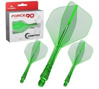 Mission Darts | Force 90 Vortex | Sistema integrato di volo e stelo in precisione sagomata | Disponibile in diversi stili | Disponibile in diversi colori. (Standard No6 - Corto, Verde Chiaro)