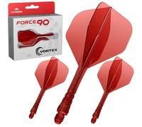Mission Darts | Force 90 Vortex | Sistema integrato di volo e stelo in precisione sagomata | Disponibile in vari stili | Disponibile in vari colori. (Standard No2 - Tweenie, Rosso Trasparente)