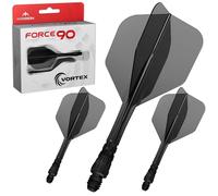 Mission Darts | Force 90 Vortex | Sistema integrato di volo e stelo in precisione sagomato | Disponibile in vari stili | Disponibile in vari colori. (Standard No6 - Corto, Nero Trasparente)