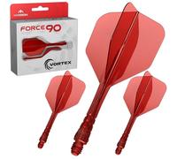 Mission Darts | Force 90 Vortex | Sistema integrato di volo e stelo in precisione sagomato | Disponibile in diversi stili | Disponibile in diversi colori. (Standard No6 - Medio, Rosso Trasparente)