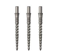 Mission Darts Punti cecchino | Lunar CS | Punti di ricambio punta in acciaio | 28mm | Argento (X2666)