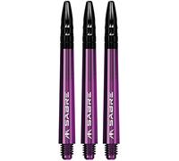 Mission Darts Sabre Shafts | Steli in policarbonato resistente con piano in alluminio nero | 1 set di 3 alberi | viola | medio (S1551)