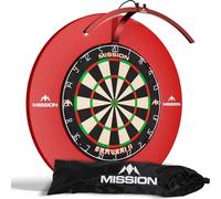 Mission Darts TOR100 Torus 100 | Bersaglio a LED pieghevole portatile per freccette da viaggio (rosso metallizzato)