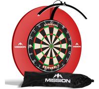 Mission Darts TOR100 Torus 100 | Bersaglio a LED pieghevole portatile per freccette da viaggio (sabbia nera sabbiata)