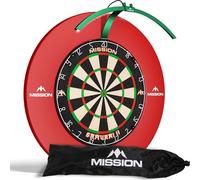Mission Darts TOR100 Torus 100 | Bersaglio per freccette LED pieghevole portatile con sistema di illuminazione da viaggio (Verde metallizzato)