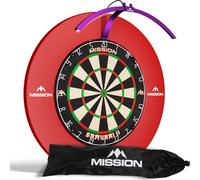 Mission Darts TOR100 Torus 100 | Bersaglio per freccette LED pieghevole portatile con sistema di illuminazione da viaggio (viola metallico)