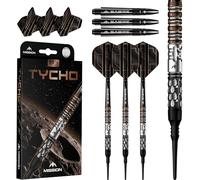 Mission Darts | Tycho | Freccette a punta morbida | 90% tungsteno | PVD nero e bronzo | 20 g