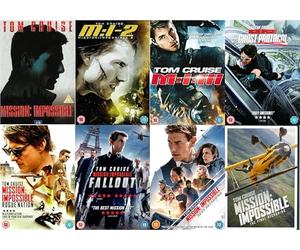 Mission Impossible 1-8 Collection DVD - Mission Impossible 1 / 2 / 3 / 4 / Ghost Protocol / Rouge Nation / Fallout / Dead Reckoning / The Final Reckoning DVD - Mission Impossible Complete 8 Film DVD