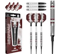 Mission | Madars Razma Darts | Set di freccette con punta morbida | canna in tungsteno al 95% | Include 1 set di alette e steli | 21 g.