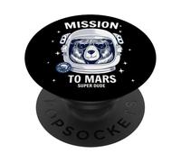 Mission To Mars Cool Space Astronaut Bear Cartoon Graphic PopSockets PopGrip Adesivo