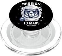 Mission To Mars Cool Space Astronaut Bear Cartoon Graphic PopSockets PopGrip per MagSafe