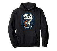 Missione 2026 Shirt Space Rocket Explore More Patch Felpa con Cappuccio