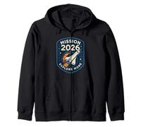Missione 2026 Shirt Space Rocket Explore More Patch Felpa con Cappuccio