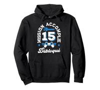 Missione Completata Livello 15 anni Sbloccato Gamer Ragazzo Gaming Felpa con Cappuccio