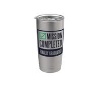 MISSIONE COMPLETATA Meme per il controllo della laurea finalmente laureato Bicchiere termico in acciaio inox doppia parete