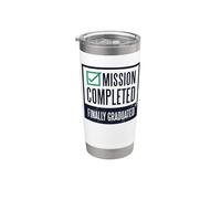 MISSIONE COMPLETATA Meme per il controllo della laurea finalmente laureato Bicchiere termico in acciaio inox doppia parete