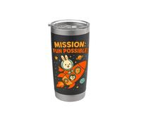 Missione divertente possibile: carino astronauta Bunny & Space Crew Bicchiere termico in acciaio inox doppia parete