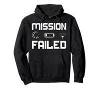 Missione fallita Batteria scarica Gamer Joke Console di Gioco Umorismo Felpa con Cappuccio