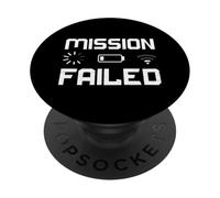 Missione fallita batteria scarica Gamer Joke Console di gioco Umorismo PopSockets PopGrip Adesivo
