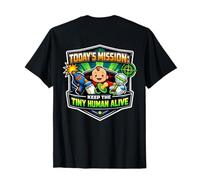 Missione Keep Tiny Human Alive Divertente Nuovo Genitore Mamma papà Bambino Maglietta