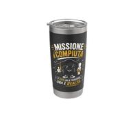 Missione laurea compiuta Bicchiere termico in acciaio inox doppia parete
