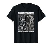 Missione Lunare 2 Beyond Moon And Back Astronauta Dark Space Maglietta