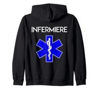 Missione Salute Felpa con Cappuccio Unisex Adulto Sanitario - Infermiere Reparto Ospedaliero Nero S