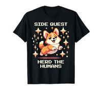Missione secondaria: Herd The Humans | Corgi Pixel Gamer Design Maglietta