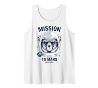 Missione su Marte Cool Space Astronaut Bear Cartoon Graphic Canotta