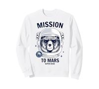 Missione su Marte Cool Space Astronaut Bear Cartoon Graphic Felpa